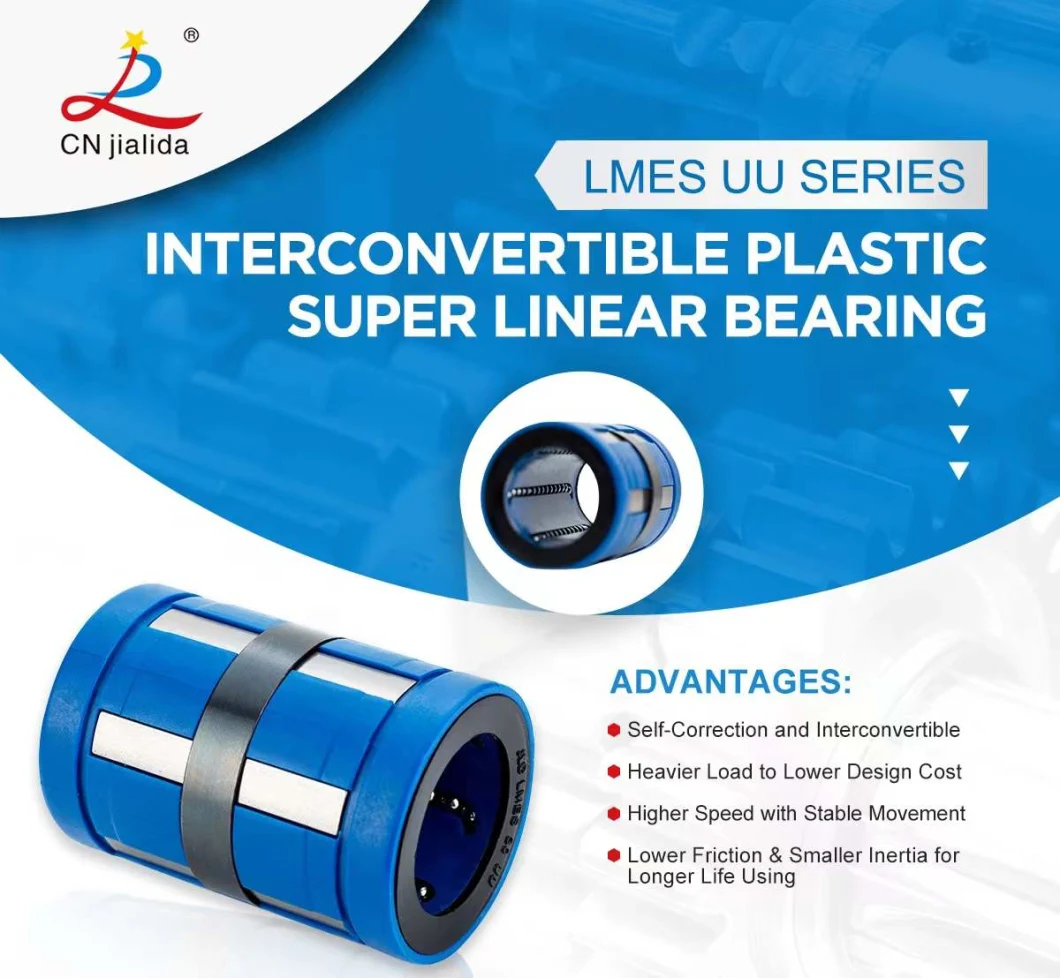 Jld Interconvertible Self-Correction Plastic Super Linear Bearing with Heavier Load and Lower Friction Lmes25uu Lmes30uu