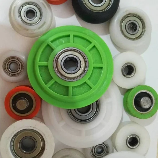 625 China Supplier Customized Miniature Plastic Nylon/POM Coated U Grooove Silent Pulley Track Roller Wheel Bearing Roller Pulley 5*24.8*8mm